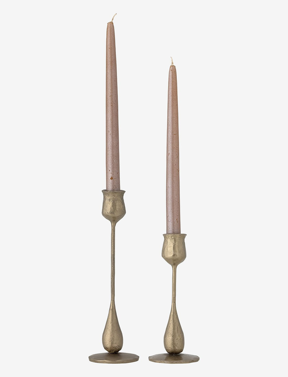 Kora Candle Holder, Brass Metal Set/2