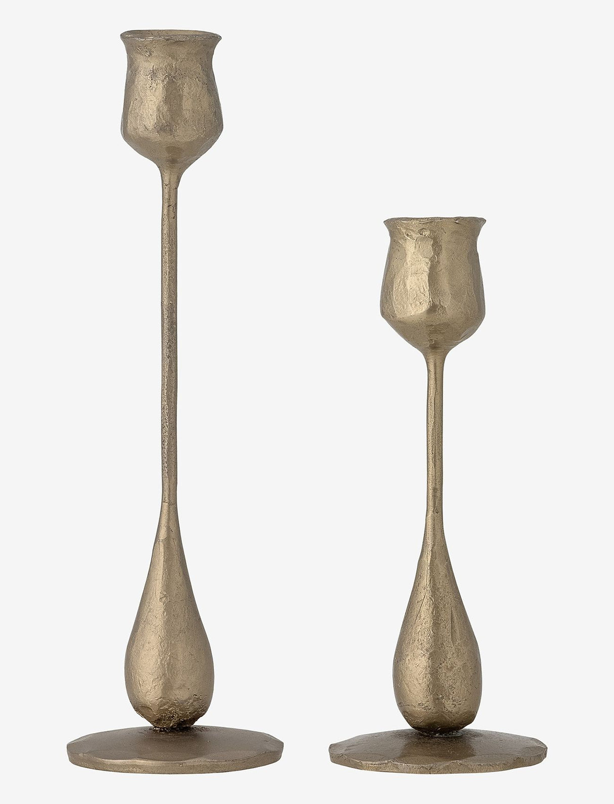 Kora Candle Holder, Brass Metal Set/2