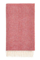 Herringbone Pure Wool Throw Raspberry Ripple