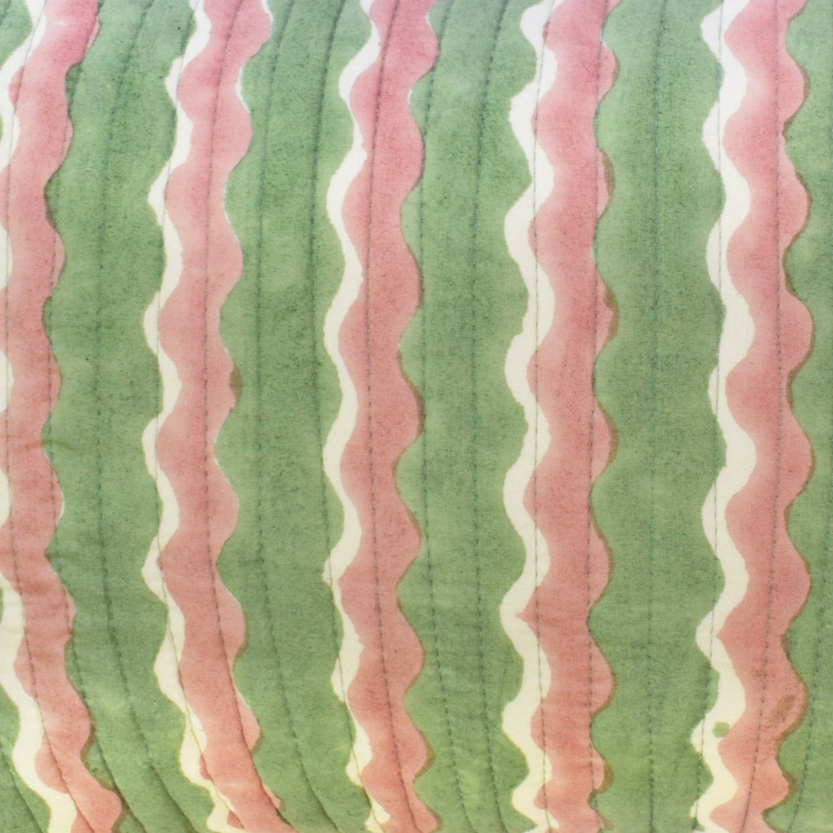 Cotton Quilted Frill Cushion | Whirly | Mint | 3 sizes