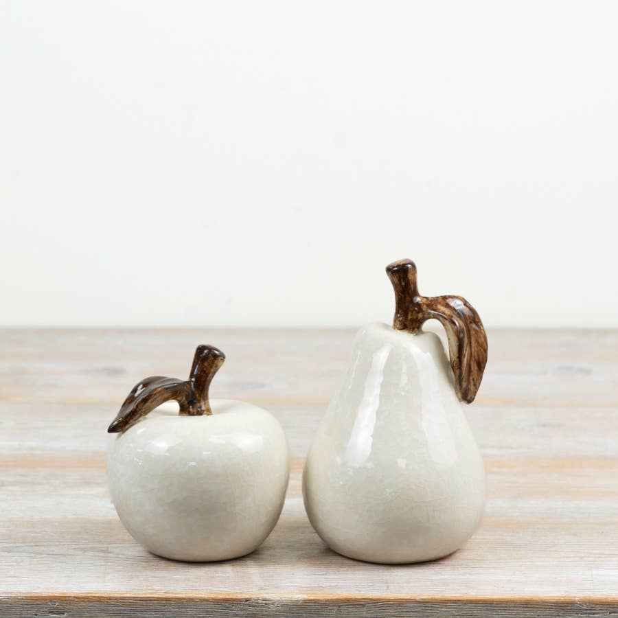 Ceramic Glazed Pear Ornament, 13.5cm