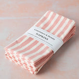 LIGHT PINK STRIPE set of 4 cotton napkins