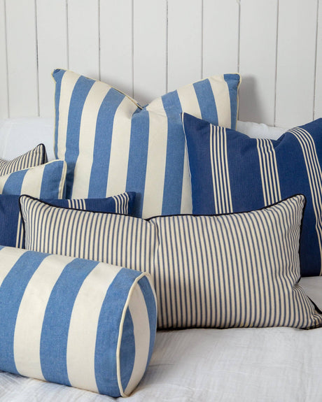 Jasper Square Cushion | Oxford Stripe | Denim Blue