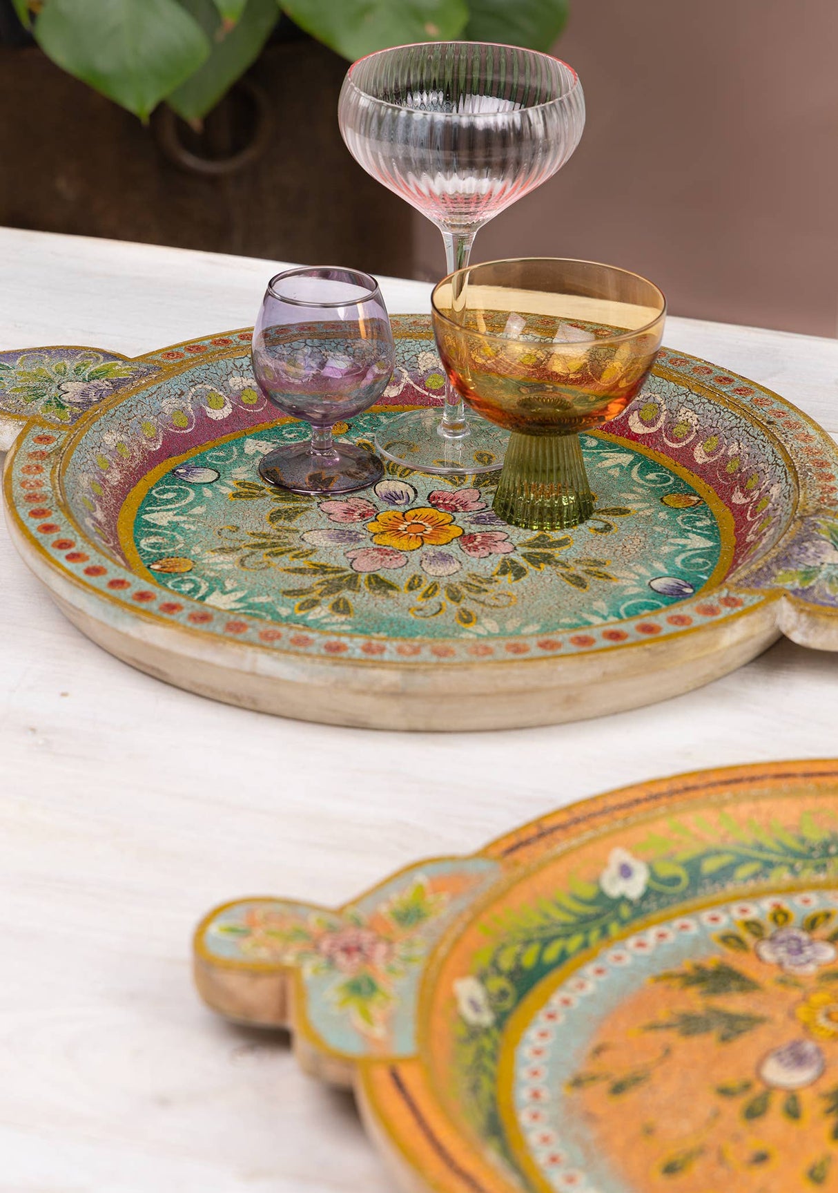 Vintage Parat Bowl Tray, Turquoise