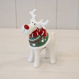Ceramic Reindeer With Christmas Sweater And Scarf Medium #2