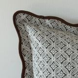Chloe Brown Print Scalloped Edge Cushion 45cm