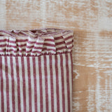 Christmas Burgundy Stripe Ruffle Napkins Set Of 4
