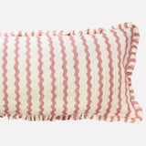 Cotton Quilted Frill Cushion | Ripple | Ice Cream | Bolster