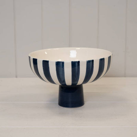 Painted Striped Ceramic Bowl - 2 colours