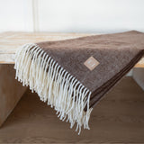 Dark Brown Herringbone Throw