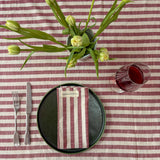 WOVEN CLAY STRIPE TABLECLOTH – 100% Cotton | 150 x 280 cm