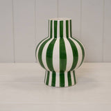 Painted Striped Ceramic Round Vase