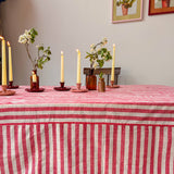 WOVEN POPPY STRIPE TABLECLOTH – 100% Cotton | 150 x 280 cm