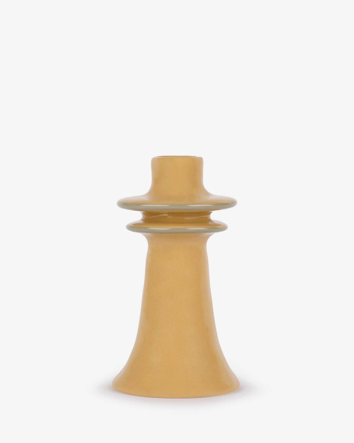 Stoneware Candlestick Holder - Mustard