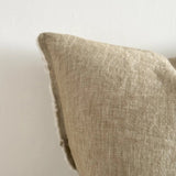 Esmee Fringed Linen Cushion 45cm – Washed Olive