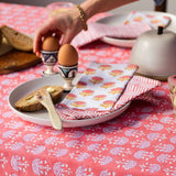 FAN CORAL hand block printed tablecloth - 2 sizes