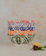 Moroccan Handpainted Ceramic Pedestal Bowl, Berber Eye