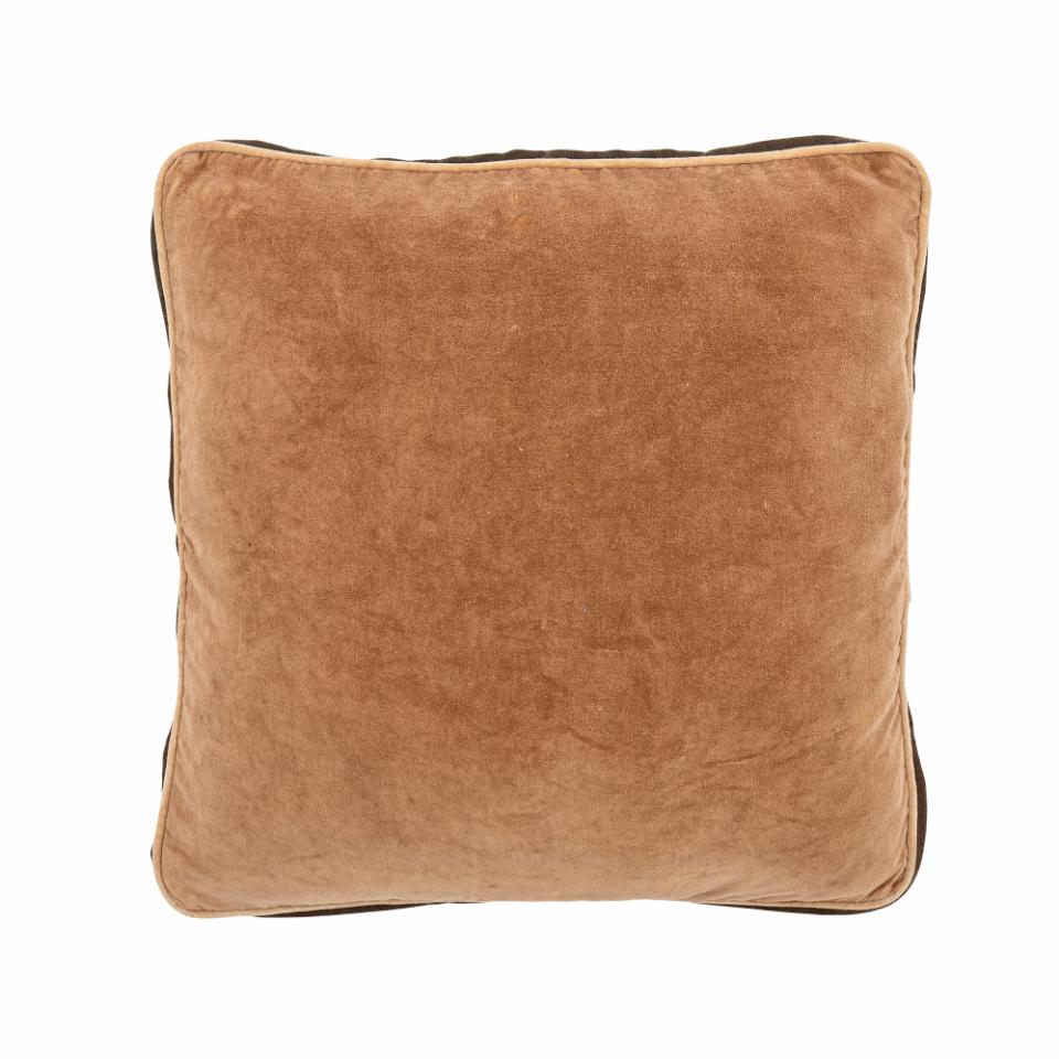 Aurial Cushion Caramel Brown Cotton Velvet 45cm