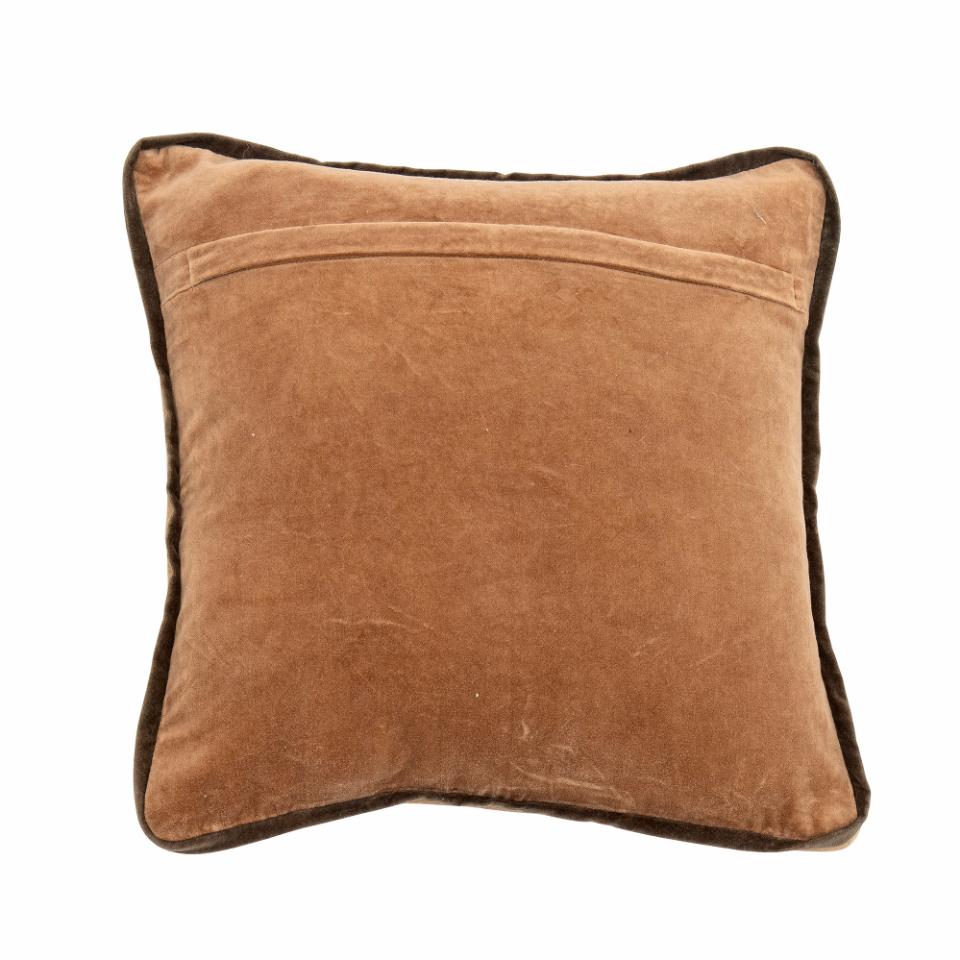 Aurial Cushion Caramel Brown Cotton Velvet 45cm
