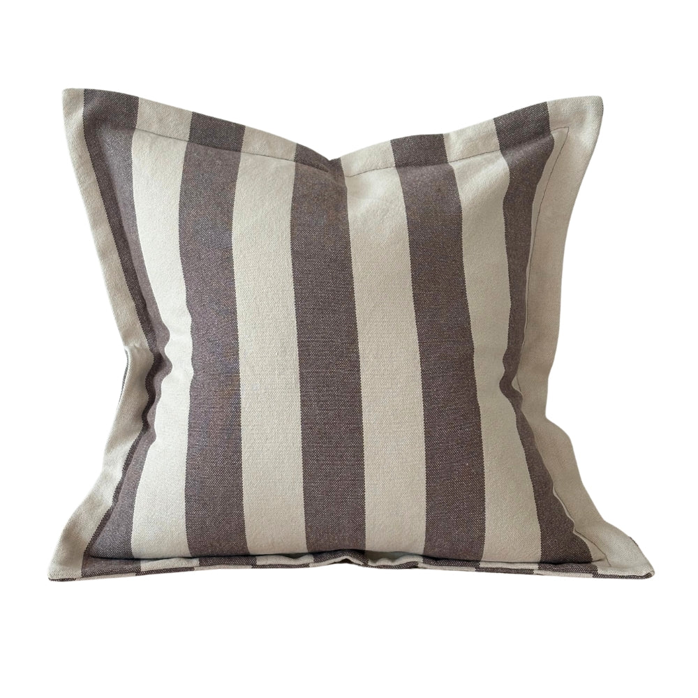 Hattie Brown & Cream Stripe Cushion 45x45