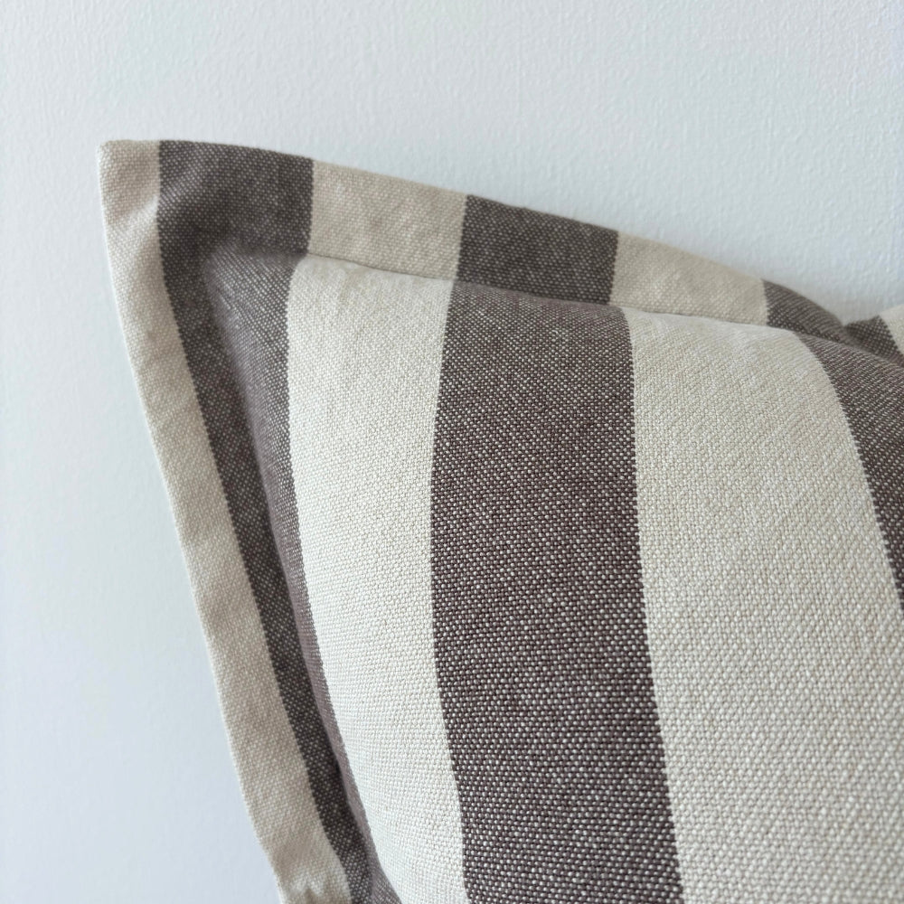 Hattie Brown & Cream Stripe Cushion 45x45