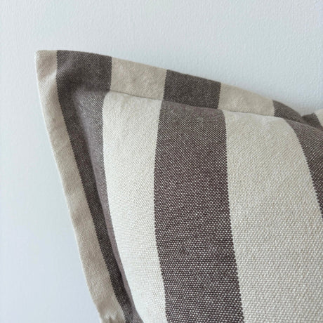 Hattie Brown & Cream Stripe Cushion 45x45