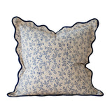 Leah Navy Print Scalloped Edge Cushion 45cm