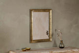 Yadur Rectangular Mirror - Antique Brass - Small