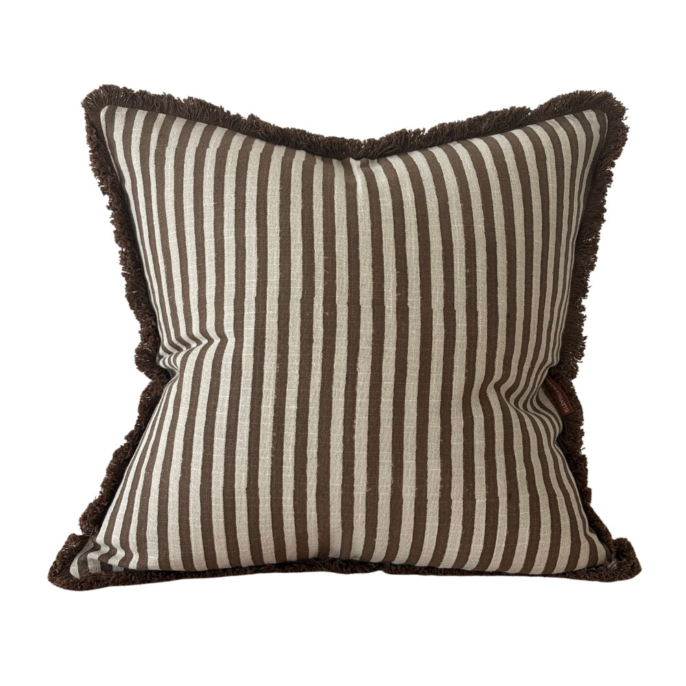 Sadie Brown Stripe Cushion 45cm