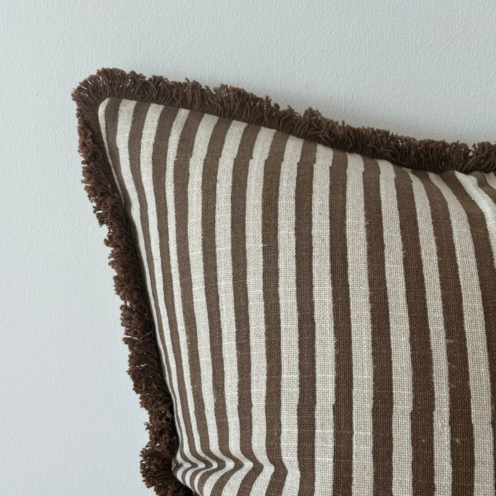 Sadie Brown Stripe Cushion 45cm