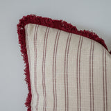 Sadie Burgundy Stripe Fringed Cushion 45cm
