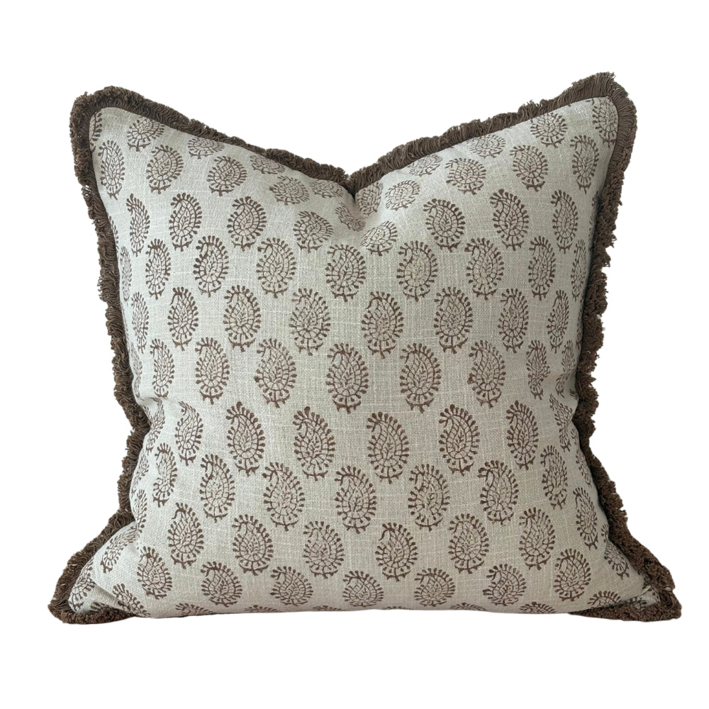 Sadie Chestnut Brown Print Cushion 45cm