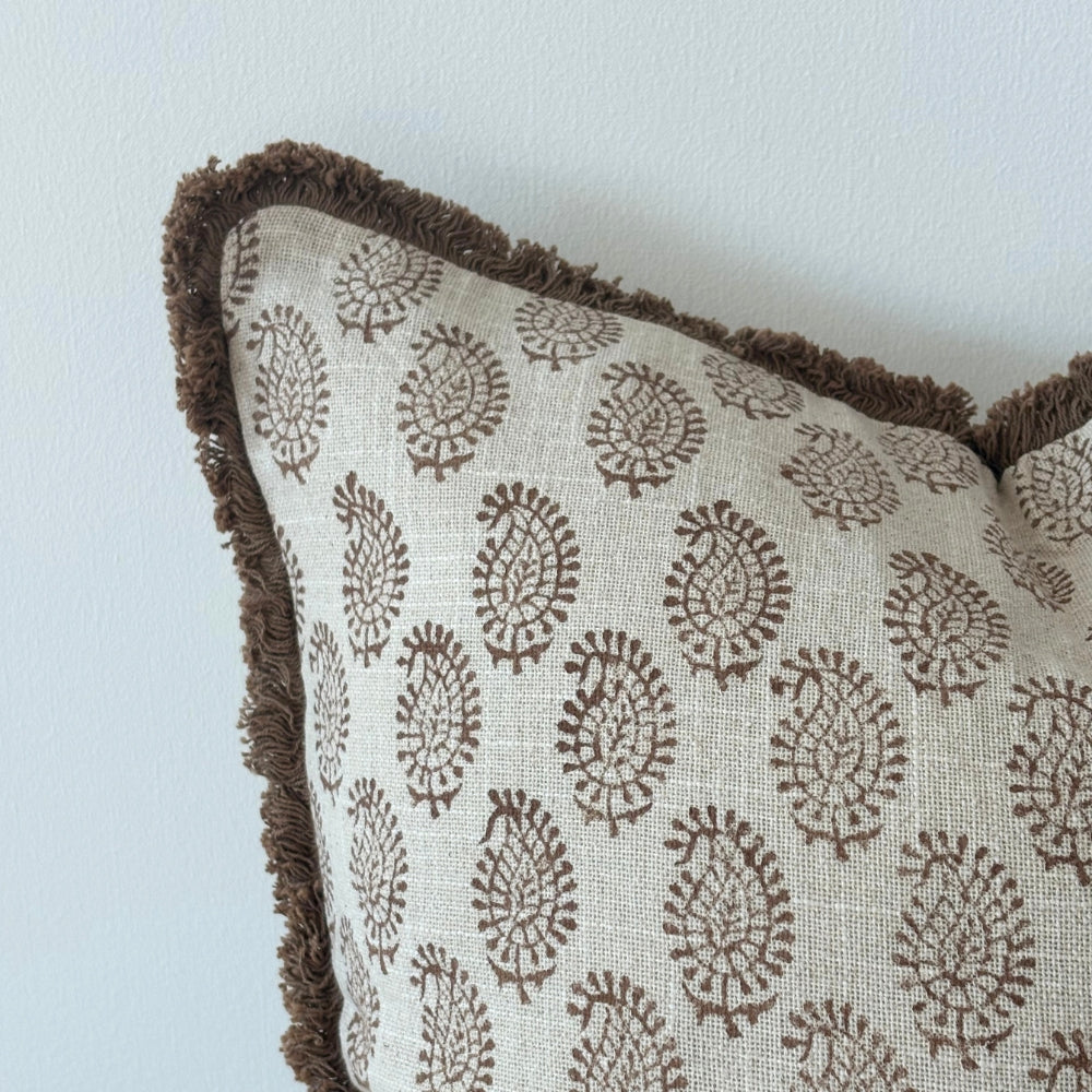 Sadie Chestnut Brown Print Cushion 45cm