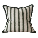 Sadie Vintage Olive Stripe Cushion 45cm