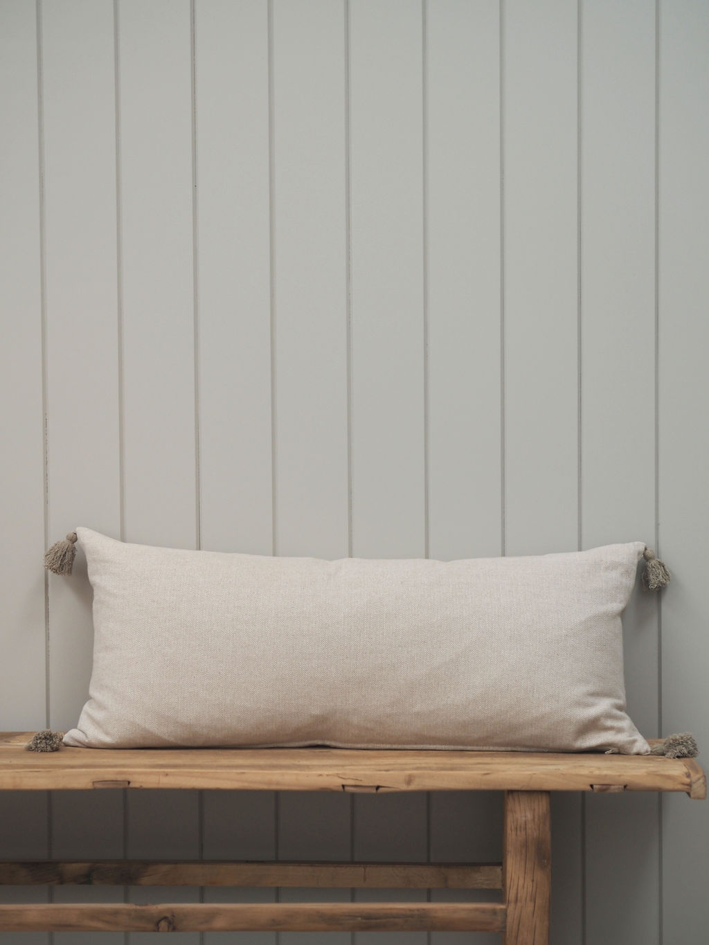 Cotton Herringbone Breakfast Cushion Taupe  - 2 sizes