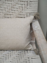 Cotton Herringbone Breakfast Cushion Taupe 60 x 30cm