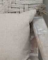 Cotton Herringbone Breakfast Cushion Taupe 60 x 30cm