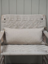 Cotton Herringbone Breakfast Cushion Taupe 60 x 30cm