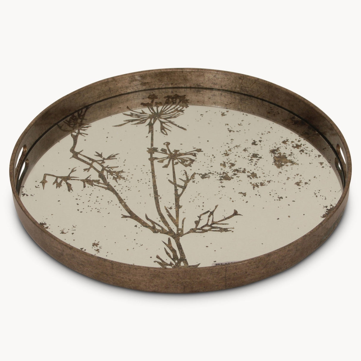WALTHAM ROUND MIRRORED COW PARSLEY TRAY/SML