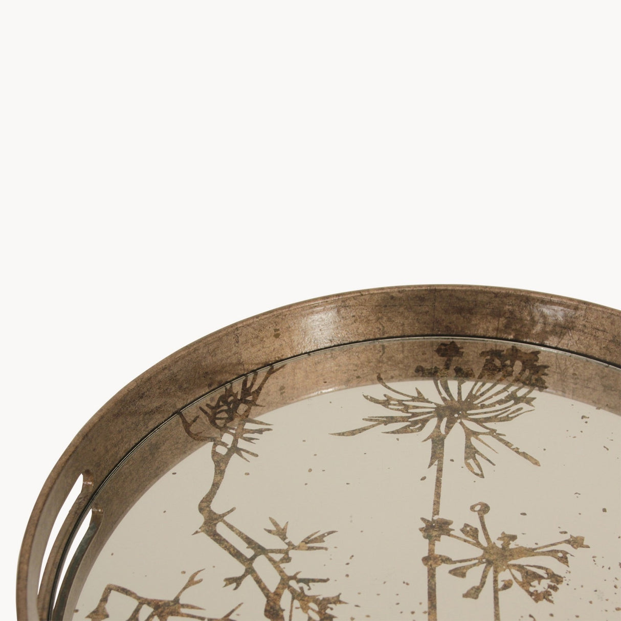 WALTHAM ROUND MIRRORED COW PARSLEY TRAY/SML