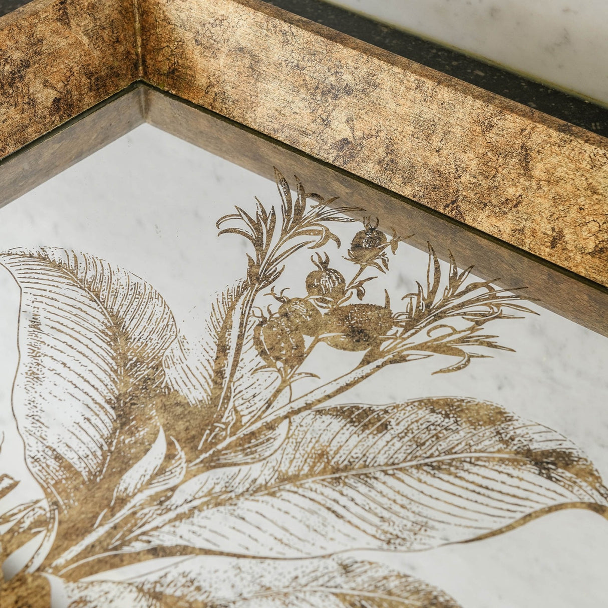 WALTHAM SQUARE MIRRORED FLORAL TRAY