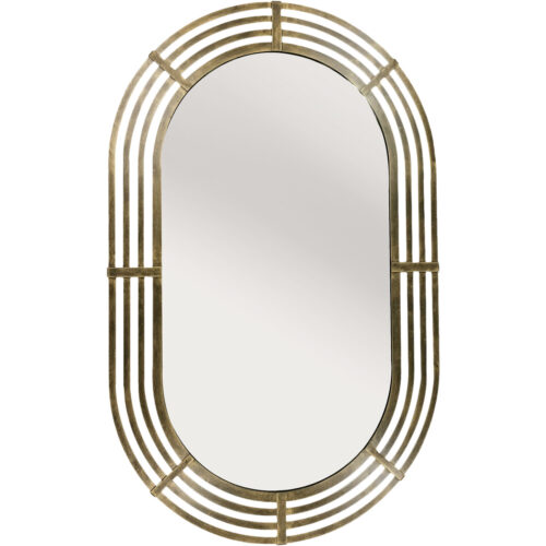 Lalique Gold Metal Oval Mirror