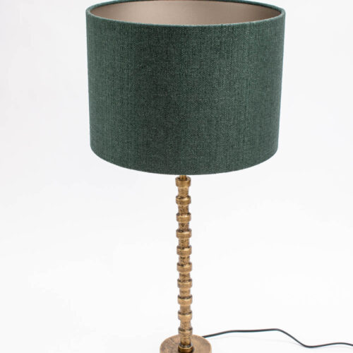 MALINDA Tall Antique Bronze Lamp with Green Drum Shade