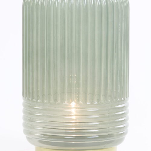 LIPA Glass Grey/Green Table Lamp Cordless 15x27cm