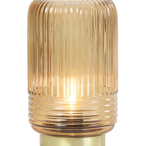 LIPA Glass Brown Table Lamp Cordless 12 x 20.5 cm