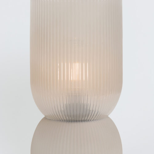 Phoebe Glass Light Grey Table Lamp Cordless  12 x 19.5cm