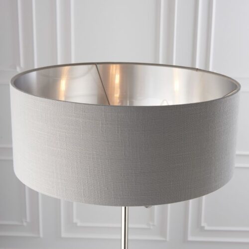 Highclere Floor Light, Nickel and Charcoal