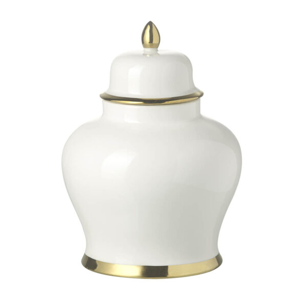 parlane white with gold ginger jar