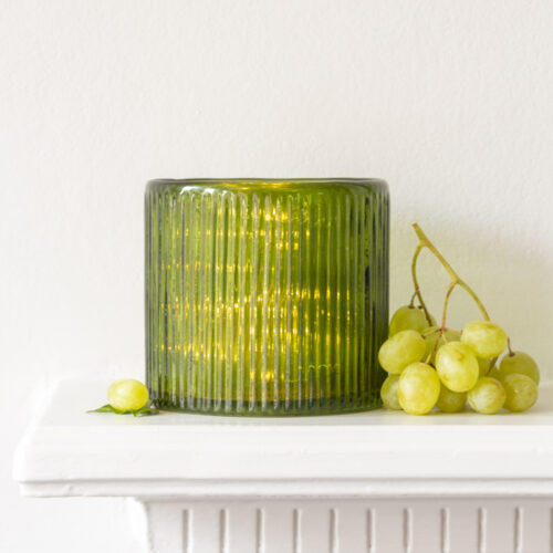 RIBBED green glass