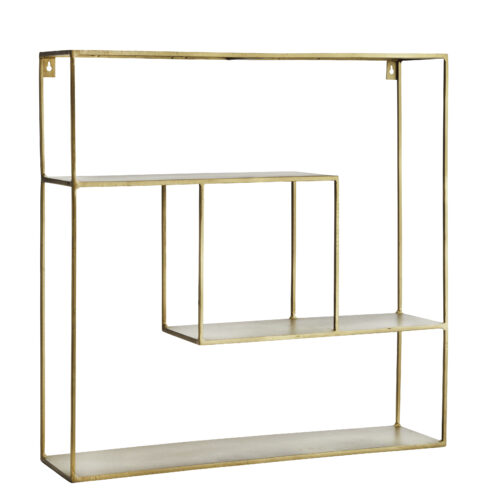 antique brass quadratic shelf